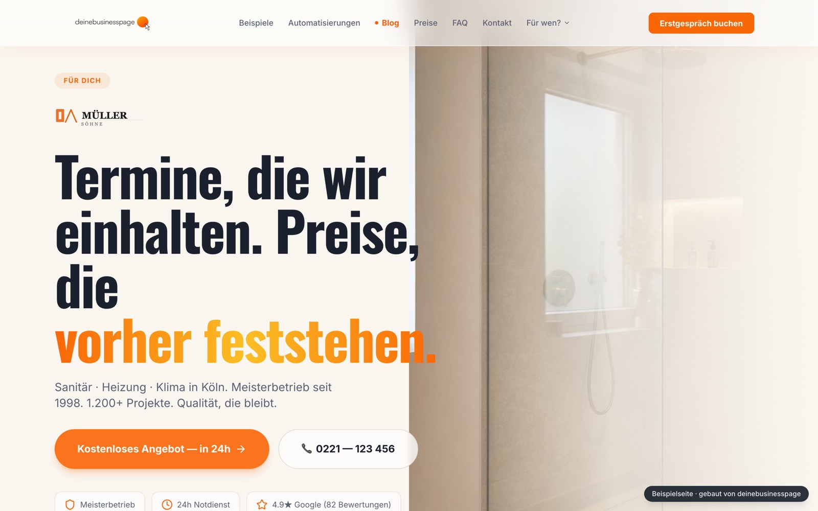 Beispielseite Handwerk & lokale Betriebe